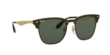 Load image into Gallery viewer, Ray-Ban Unisex-Adult RB3576N Blaze Clubmaster Metal Sunglasses, Gold Striped/Green, 47 mm