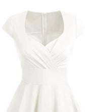 Load image into Gallery viewer, Bbonlinedress Women's 50s Style Retro Vintage Wedding Pin Up 1950s Cocktail Swing Party Dress Off White M