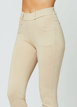 Load image into Gallery viewer, Premium Women's Stretch Dress Pants - Wear to Work - Ponte Treggings - Slim Leg with Buttons - White - M