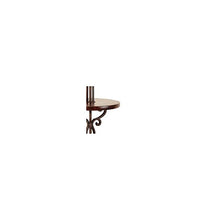 Load image into Gallery viewer, Traditional Floor Lamp with Table Iron Rust Scroll Wooden Off White Flared Bell Shade for Living Room Reading - Franklin Iron Works