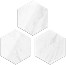 Load image into Gallery viewer, AULIGET 72 Piece Hexagon Tile Peel and Stick Backsplash, White Marble Look Kitchen Backsplash Peel and Stick PVC Tiles (Polished)