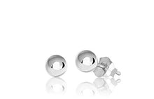 Load image into Gallery viewer, 14K White Gold Ball Stud Earrings (4mm - White Gold)
