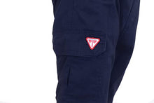 Load image into Gallery viewer, TICOMELA FR Pants for Men Flame Resistant Cargo Pants Lightweight 100% Cotton NFPA2112 7.5oz Black Elastic Waist Pants