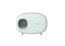 Load image into Gallery viewer, MS Cat Litter Box for Easier Handling of Cat Litter, Enclosed Design, Easy to Clean, Prevent Sand Leakage, Easy Assembly and Large Space, with Cat Litter Scoop (Tiffany Blue)