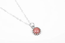 Load image into Gallery viewer, Light Pink Rhodonite Gemstone Necklace in Sterling Silver