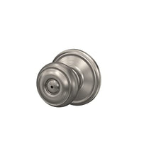 Load image into Gallery viewer, Schlage F40 GEO 619 Georgian Door Knob, Bed & Bath Privacy Lock, Satin Nickel