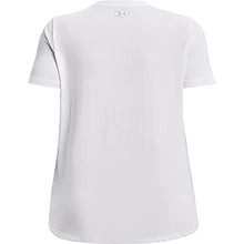 Load image into Gallery viewer, Under Armour Women's Standard Tech Short-Sleeve Crew-Solid, White (100)/Metallic Silver, 1X