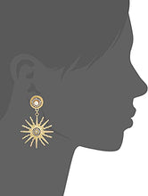 Load image into Gallery viewer, Ancient Roman Sunflower Personality Creative Flashing Rhinestones and Pearl Exaggerated Earrings with S925 Silver needle for Women Girl Gifts Valentines/Birthday/ Anniversary / Mother’s Day