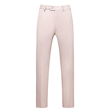 Load image into Gallery viewer, UNINUKOO Mens Pants Slim Fit Solid Color Dress Business Wedding Suit Pants US Size 32 Light Pink