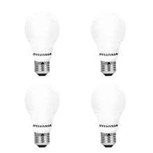 Load image into Gallery viewer, SYLVANIA LED A19 Light Bulb, 60W Equivalent, Efficient 8.5W, Frosted, 5000K, Daylight - 4 Pack (79284)