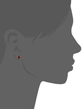 Load image into Gallery viewer, Amazon Essentials Sterling Silver Round Created Ruby Birthstone Stud Earrings (July)
