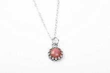 Load image into Gallery viewer, Light Pink Rhodonite Gemstone Necklace in Sterling Silver