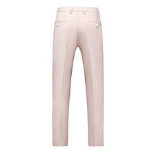 Load image into Gallery viewer, UNINUKOO Mens Pants Slim Fit Solid Color Dress Business Wedding Suit Pants US Size 32 Light Pink