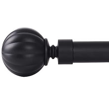 Load image into Gallery viewer, NICETOWN Matte Black Curtain Rod Set Standard 1 1/8 Diameter with Decorative Petal Caps Adjustable for Sliding Glass Door/Living Room Windows 72-144" Length, Sold by Single