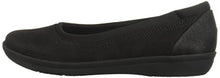 Load image into Gallery viewer, Clarks Women's Ayla Low Ballet Flat, Black Synthetic Nubuck, 7.5 M US