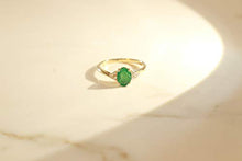 Load image into Gallery viewer, Gin & Grace 14K Yellow Gold Natural Diamond (I1,I2) & Emerald Statement Ring for Women