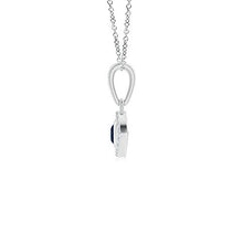 Load image into Gallery viewer, Blue Sapphire Evil Eye Pendant with Diamond Accents in 14K White Gold (2.5mm Blue Sapphire)