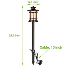 Load image into Gallery viewer, hykolity Low Voltage ORB LED Landscape Path Light W/ Crackled Shade, 3.4W 155LM 12V Wired Outdoor LED Walkway Light, Die-cast Aluminum Construction, 30-Watt Equivalent, 15-Year Lifespan-6Pack