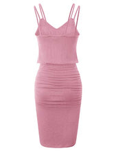 Load image into Gallery viewer, GRACE KARIN Women V Neck Elastic Waist Hip Wrap Holiday Business Pencil Dresses Dark Green L