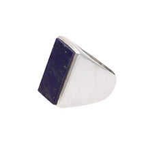 Load image into Gallery viewer, NOVICA Lapis lazuli .925 Sterling Silver Signet Ring 'Blue Obelisk'