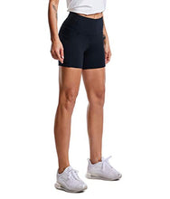 Load image into Gallery viewer, THE GYM PEOPLE High Waist Yoga Shorts for Women Tummy Control Fitness Athletic Workout Running Shorts with Deep Pockets (Medium, Navy Blue)
