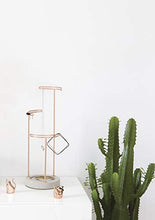 Load image into Gallery viewer, Umbra Tesora 3-Tier Jewelry Stand, Earring Holder, Accessory Organizer and Display, Concrete/Copper