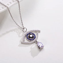 Load image into Gallery viewer, Evil Eye Necklace for Women 925 Sterling Silver Necklace Turkish Blue Eye Lucky Protection Minimalist Jewelry Gift for Women for Christmas or Birthday