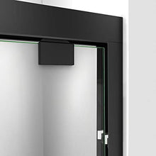 Load image into Gallery viewer, DreamLine Encore Semi-Frameless Bypass Sliding Shower Door in Satin Black, 56-60 in Width x 76 in Height, 5/16 in. (8mm) Certified Clear Tempered Glass, Smooth Gliding Open and Close. SHDR-1660760-09