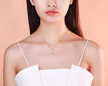 Load image into Gallery viewer, SBLING Platinum Plated AAAA Cubic Zirconia Cushion Shape Halo Pendant Necklace- Gifts for Women/Girls