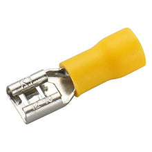 Load image into Gallery viewer, Baomain Female Quick disconnects Vinyl Insulated Spade Wire Connector Electrical Crimp Terminal 12-10 AWG Yellow Pack of 100