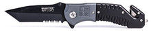 Load image into Gallery viewer, Humvee HMV-KTR-08 Recon 8 Folding Knife with Partially Serrated Stainless Steel Blade and Metal Pocket Clip, Black
