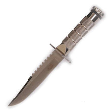 Load image into Gallery viewer, SV Dagger Knife Good Dual Edge Knife with Fix Half Serrated Blade Best Tactical Knife for Survival & Defense (Silver)