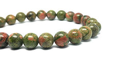 Load image into Gallery viewer, ISSUWA Natural Stone 8mm Gemstone Round Beads Women Men Beaded Stretch Bracelet with Box and Meaning Card (Unakite)