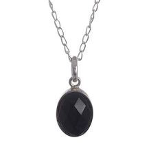 Load image into Gallery viewer, NOVICA Obsidian .925 Sterling Silver Pendant Necklace 'Lovely Facet'