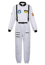 Load image into Gallery viewer, Haorugut Astronaut Spaceman Costume for Mens Space Explorer Jumpsuit Flight Suit Adults Astronaut Cosplay Costumes White S