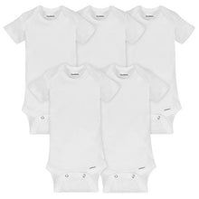 Load image into Gallery viewer, Gerber baby girls 5-pack Or 15 Multi Size Organic Short Sleeve Onesies Bodysuits infant and toddler bodysuits, White 5 Pack, 6-9 Months US