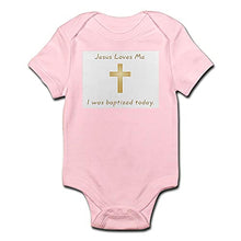 Load image into Gallery viewer, CafePress Baptism Gift Infant Bodysuit Cute Infant Bodysuit Baby Romper Petal Pink
