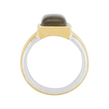 Load image into Gallery viewer, Silpada 'Clear Minds' Sterling Silver 18K Yellow Gold Plating Labradorite Ring, Size 10, Size 10