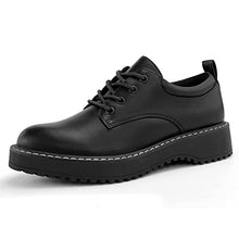 Load image into Gallery viewer, Hawkwell Women's Lace-Up Platform Oxford Shoes, Black PU, 7.5 M US