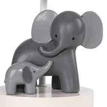 Load image into Gallery viewer, Lambs & Ivy Me & Mama White/Gray Elephant Nursery Lamp with Shade & Bulb