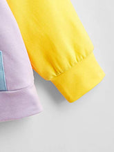 Load image into Gallery viewer, SweatyRocks Women's Cute Color Block Long Sleeve Pullover Hooded Sweatshirts Top Purple Pink L