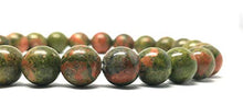 Load image into Gallery viewer, ISSUWA Natural Stone 8mm Gemstone Round Beads Women Men Beaded Stretch Bracelet with Box and Meaning Card (Unakite)