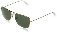 Load image into Gallery viewer, Ray-Ban RB3136 Caravan Square Sunglasses, Arista Gold/Green, 58 mm