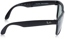 Load image into Gallery viewer, Ray-Ban RB4105 Folding Wayfarer Sunglasses, Matte Black/Green, 50 mm