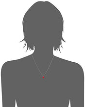 Load image into Gallery viewer, Sterling Silver Cushion-Cut Checkerboard Created Ruby Pendant Necklace (8mm)