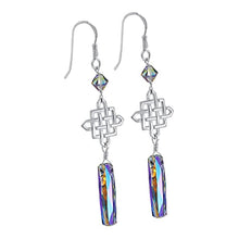 Load image into Gallery viewer, AAA+ Quality Crystal Earrings for Women Dangle, Celtic Knot Earrings for Women Sterling Silver, Silver Dangle Earrings for Women