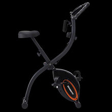 Load image into Gallery viewer, ECHANFIT Indoor Cycling Bike Folding Magnetic Exercise Upright Bike Stationary with 16 Levels Resistance Arm Training Bands and Electronic Display
