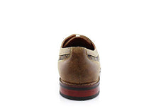 Load image into Gallery viewer, Ferro Aldo Phillip MFA19312 Mens Classic Brogue Wingtip Perforated Oxford Derby Dress Shoes (5.5, Brown Plaid, 5.5)