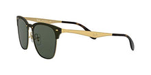 Load image into Gallery viewer, Ray-Ban Unisex-Adult RB3576N Blaze Clubmaster Metal Sunglasses, Gold Striped/Green, 47 mm