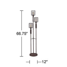 Load image into Gallery viewer, Modern Industrial Floor Lamp Rustic Metal Cage Dimmable 3-Light LED Antique Edison Bulbs for Living Room Bedroom - Franklin Iron Works